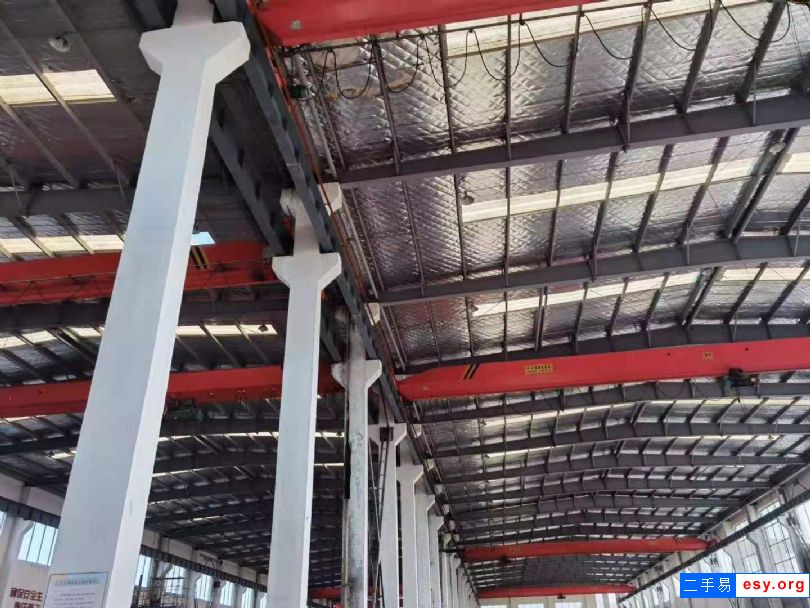 QD型10噸二手單梁橋式起重機(jī)，跨度22.5米，河南礦山制造，在位出售