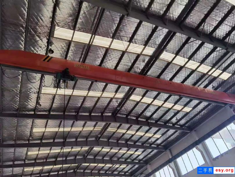 QD型10噸二手單梁橋式起重機(jī)，跨度22.5米，河南礦山制造，在位出售