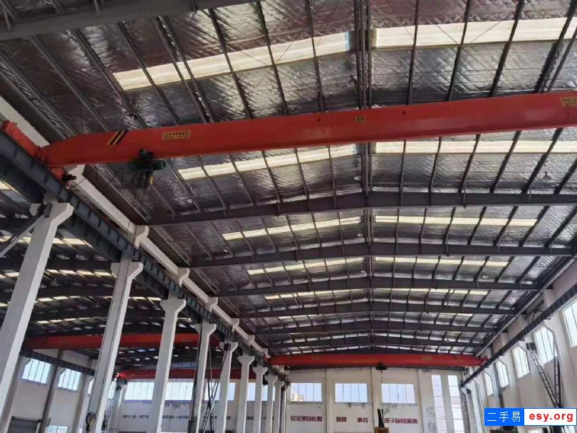 QD型10噸二手單梁橋式起重機(jī)，跨度22.5米，河南礦山制造，在位出售