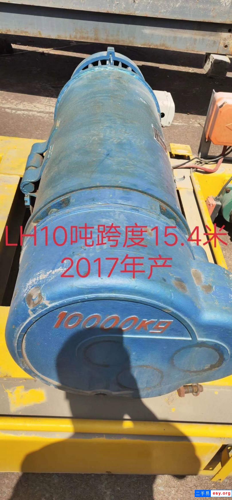 LH型二手10噸單梁龍門吊,跨度15.4米,起升高度9米,帶雙葫蘆