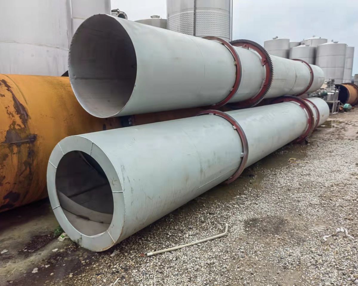 出售二手连续式滚筒烘干机 三回程滚筒烘干机时产15吨