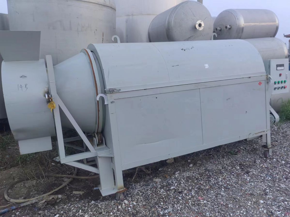 轉讓二手小型電加熱豆渣滾筒干燥機 二手電加熱江沙烘干機