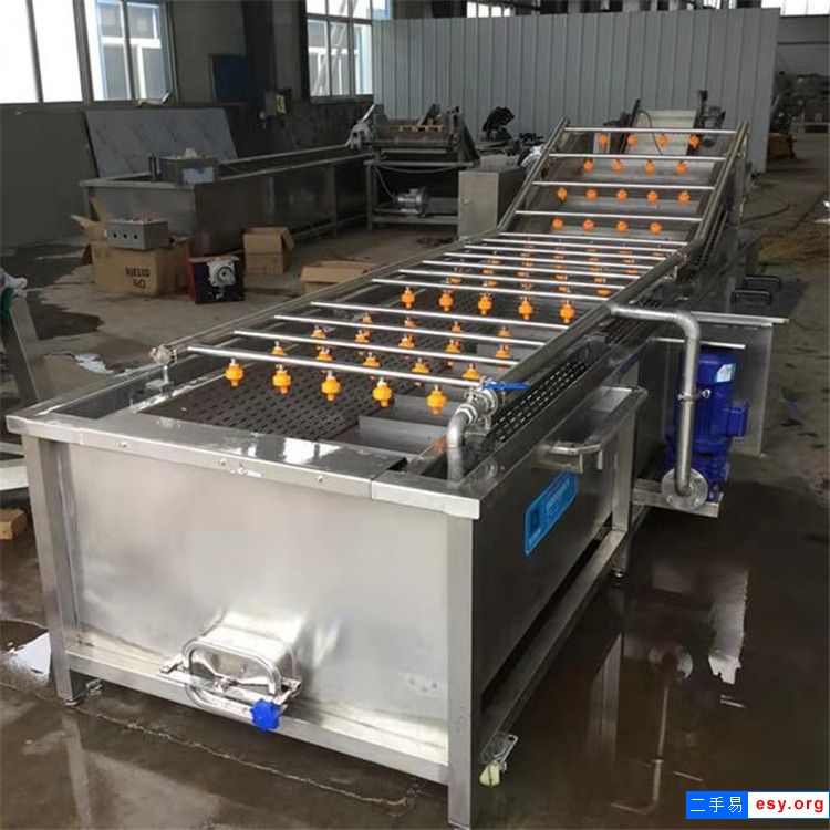 轉讓二手多功能蔬菜去雜機不銹鋼高壓水果噴淋氣泡機胡蘿卜毛輥清洗機風干機