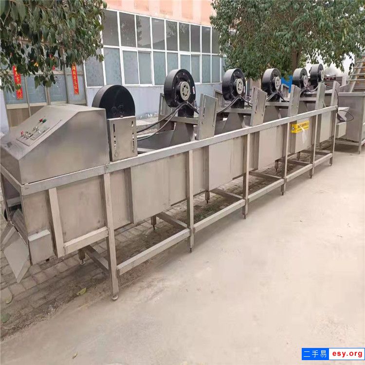 出售二手蔬菜水果清洗機(jī)風(fēng)干機(jī)6米不銹鋼氣泡清洗機(jī)1.5米毛輥毛刷清洗機(jī)