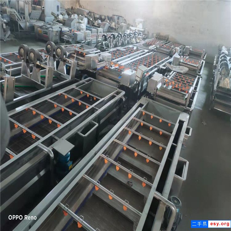 出售二手4米毛豆清洗初加工設(shè)備氣泡清洗機(jī)不銹鋼風(fēng)干機(jī)豌豆莢清洗流水線