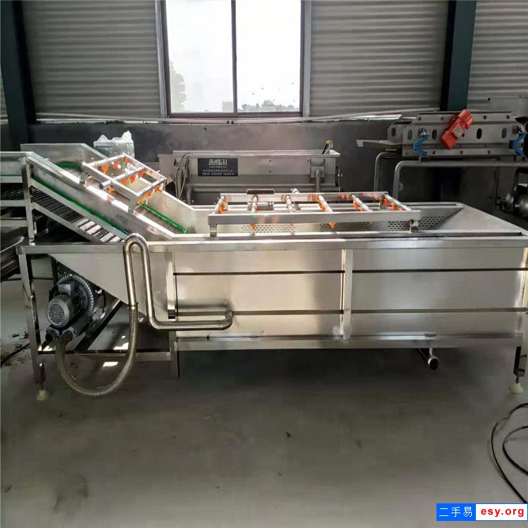 出售二手蔬菜水果清洗機(jī)風(fēng)干機(jī)6米不銹鋼氣泡清洗機(jī)1.5米毛輥毛刷清洗機(jī)