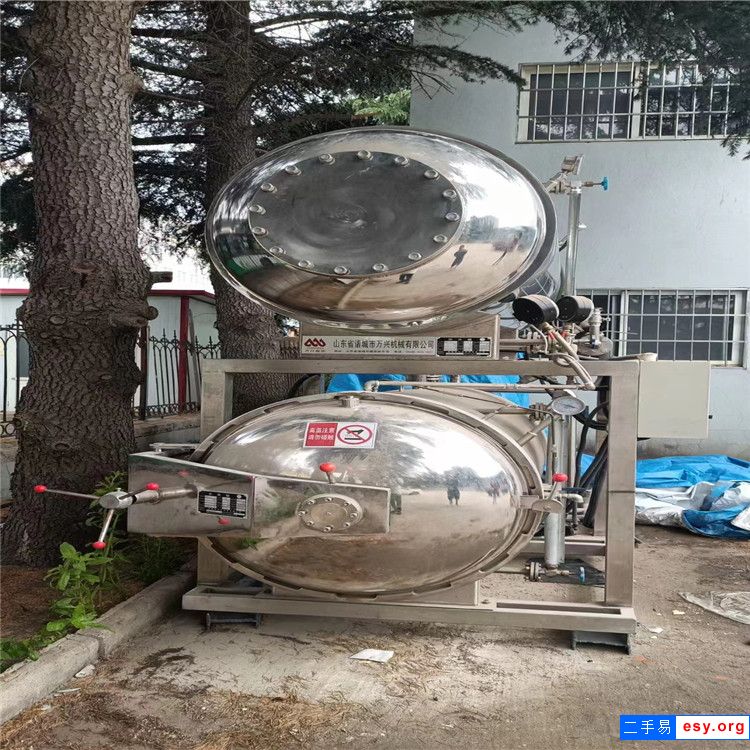 轉(zhuǎn)讓二手麻辣豆干高溫殺菌鍋 雙層水浴室殺菌鍋全自動(dòng)旋轉(zhuǎn)電加熱殺菌鍋