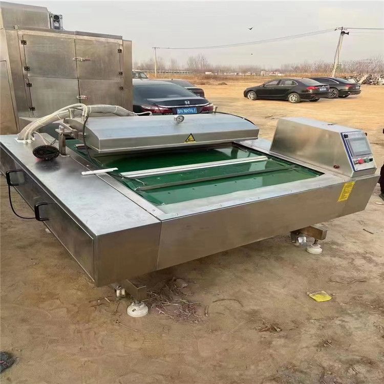 出售二手450型全自動熱縮膜包裝機億康拉伸膜包裝機肉食滾動式包裝機