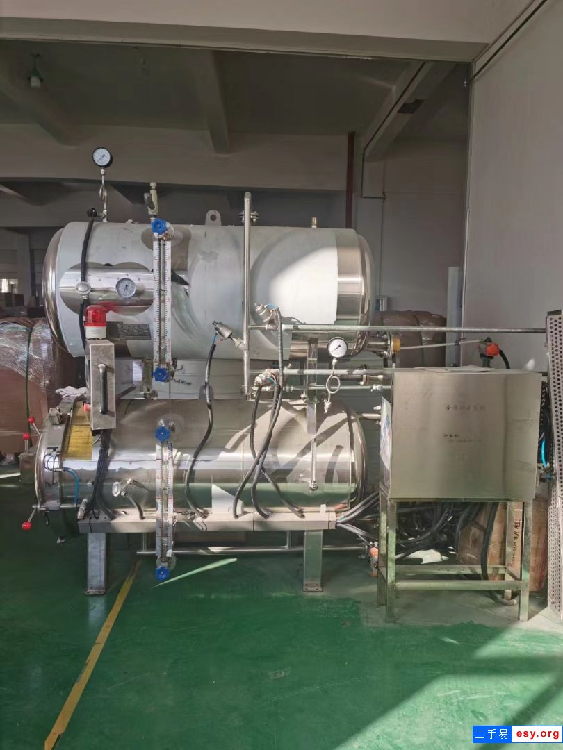 出售二手全自動(dòng)肉制品高壓鍋不銹鋼蒸汽電加熱殺菌鍋雙層水浴室殺菌鍋