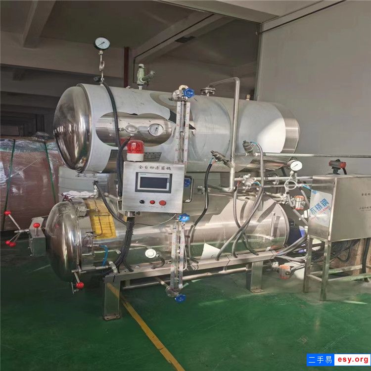 轉讓二手奶類高壓滅菌殺菌釜蒸汽電加熱殺菌鍋不銹鋼雙層水浴室噴淋殺菌鍋