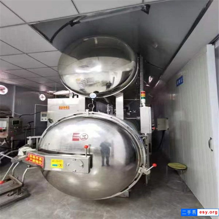 出售二手全自動(dòng)肉制品高壓鍋不銹鋼蒸汽電加熱殺菌鍋雙層水浴室殺菌鍋
