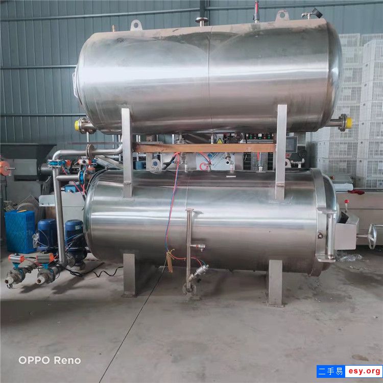 出售二手全自動(dòng)肉制品高壓鍋不銹鋼蒸汽電加熱殺菌鍋雙層水浴室殺菌鍋