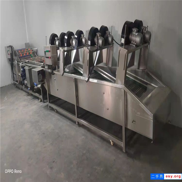 轉(zhuǎn)讓二手食品氣泡清洗機(jī)不銹鋼氣泡噴淋清洗機(jī)4米蔬菜風(fēng)干機(jī)毛輥清洗機(jī)