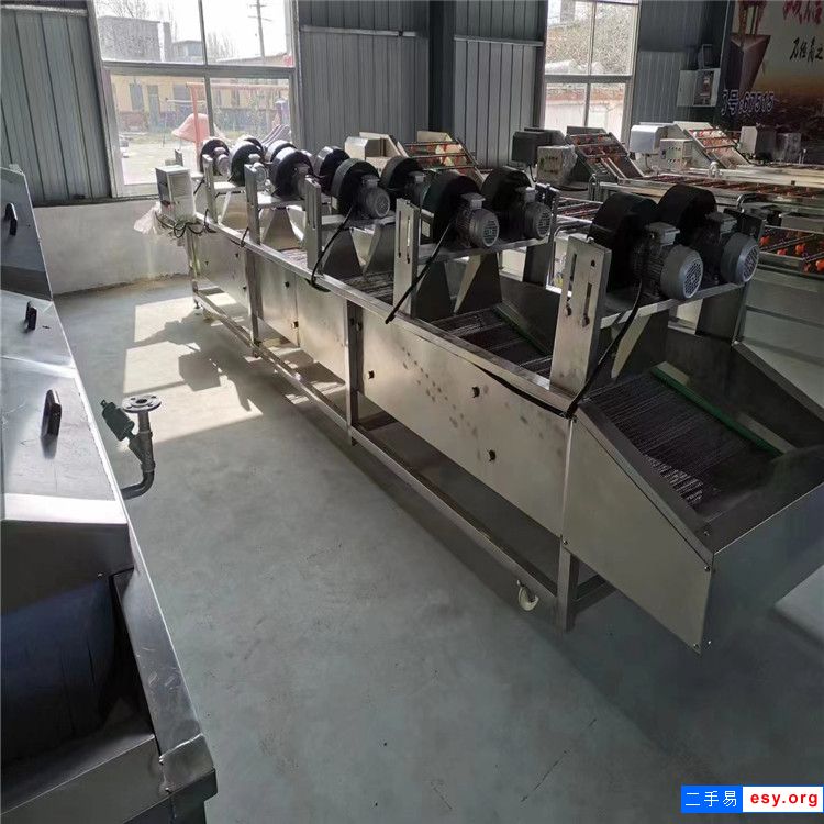 轉(zhuǎn)讓二手4米海參不銹鋼氣泡清洗機(jī)蔬菜水果全自動氣泡強(qiáng)效噴淋清洗機(jī)風(fēng)干機(jī)