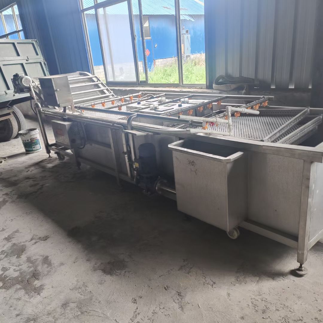 出售二手氣泡噴淋清洗機(jī) 蔬菜水果清洗設(shè)備全新 巴士殺菌線