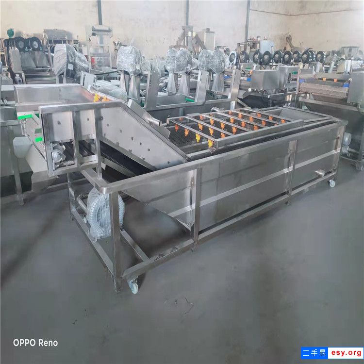 轉(zhuǎn)讓二手4米海參不銹鋼氣泡清洗機(jī)蔬菜水果全自動氣泡強(qiáng)效噴淋清洗機(jī)風(fēng)干機(jī)