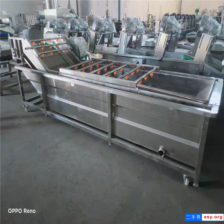 轉(zhuǎn)讓二手4米海參不銹鋼氣泡清洗機(jī)蔬菜水果全自動氣泡強(qiáng)效噴淋清洗機(jī)風(fēng)干機(jī)