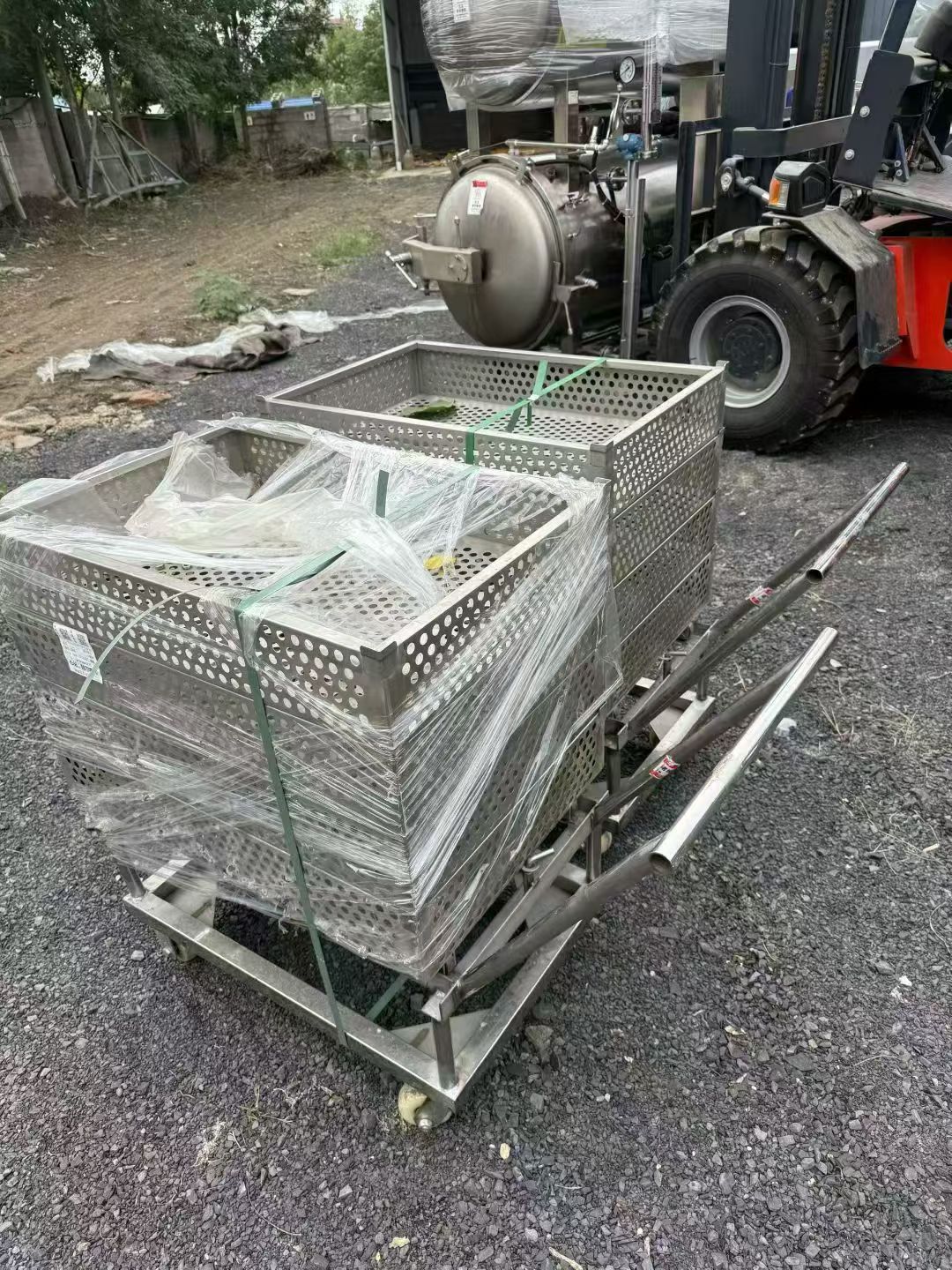 转让二手双层杀菌锅 一套容积0.88立方电加热全自动双层杀菌锅