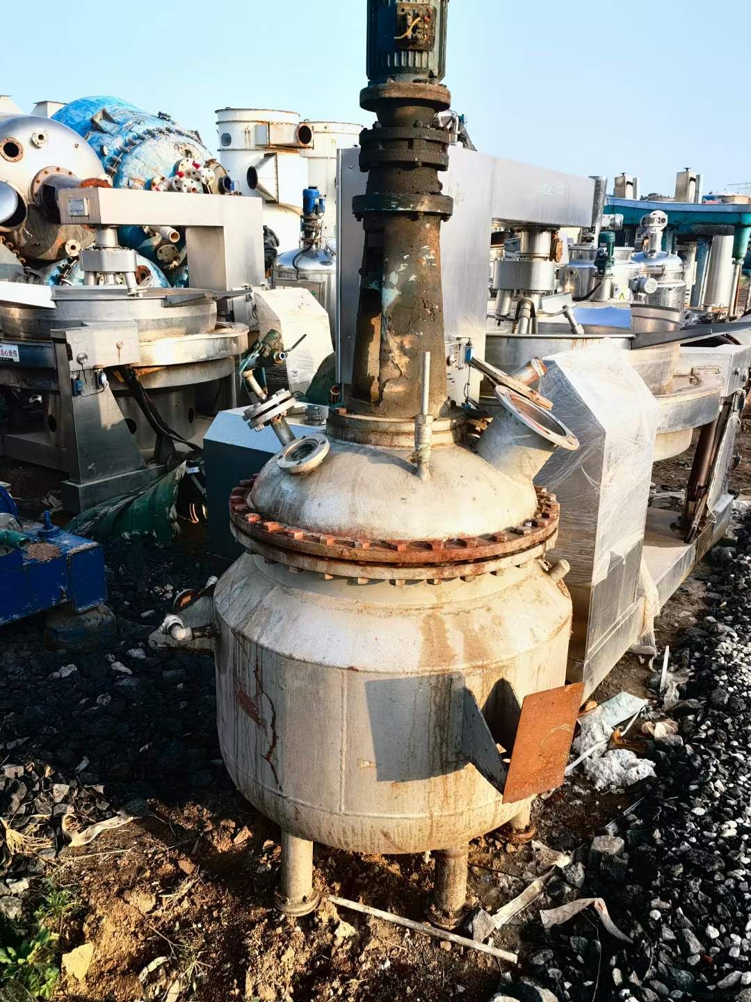 轉讓二手不銹鋼反應釜 容積150L-200L外加套不銹鋼反應釜