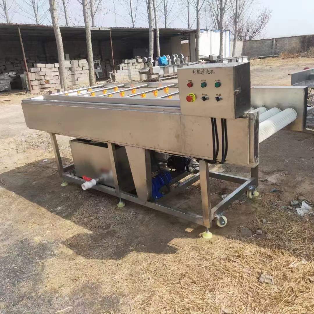 轉讓二手毛輥清洗機 一臺3米蔬菜水果毛輥清洗機