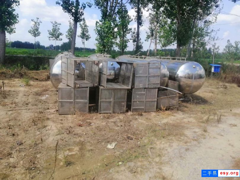 轉(zhuǎn)讓二手高溫殺菌鍋 兩臺3立方雙層電汽兩用殺菌鍋