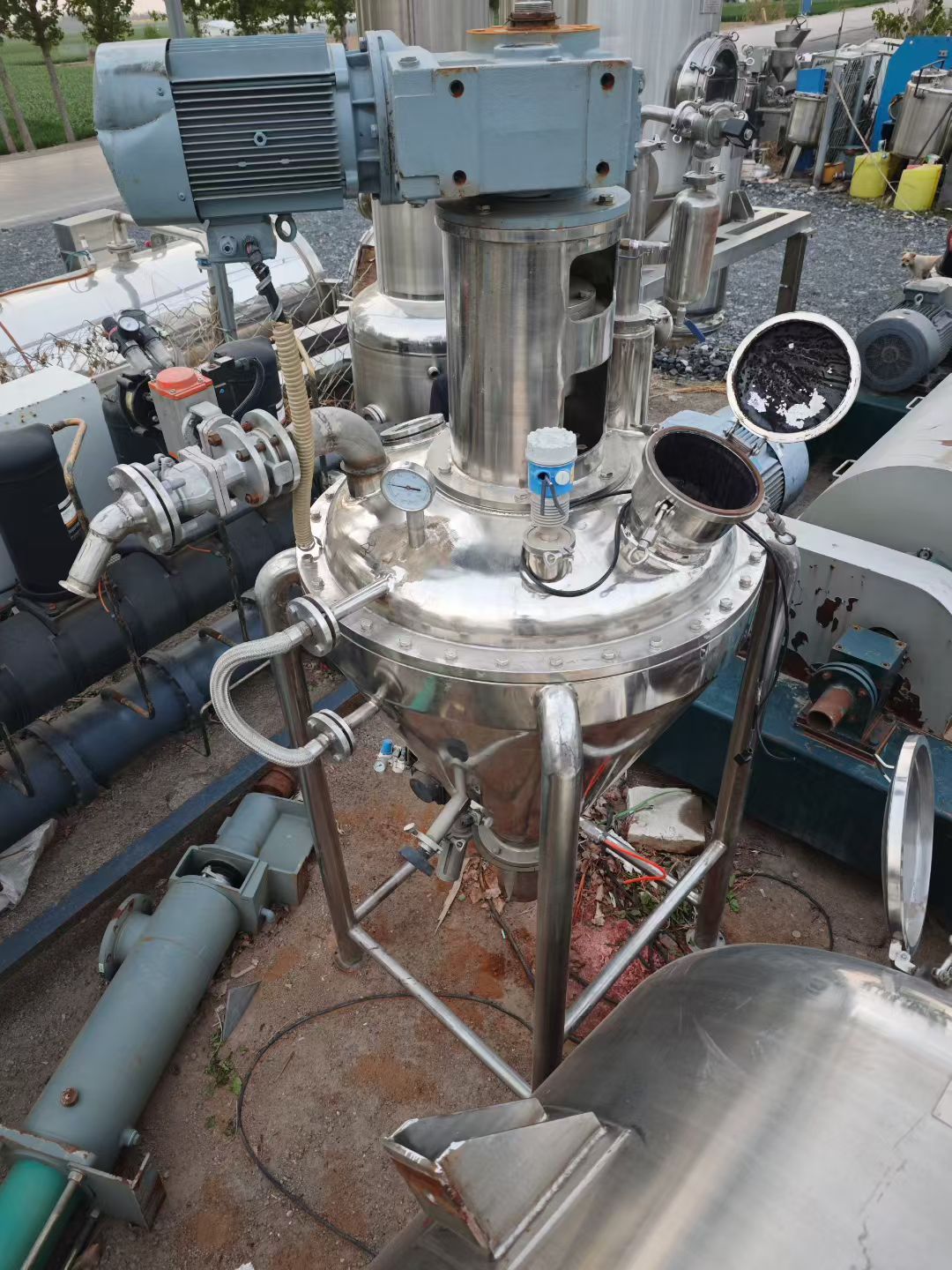 转让二手单锥干燥机 一台容积300升单锥螺带真空干燥机