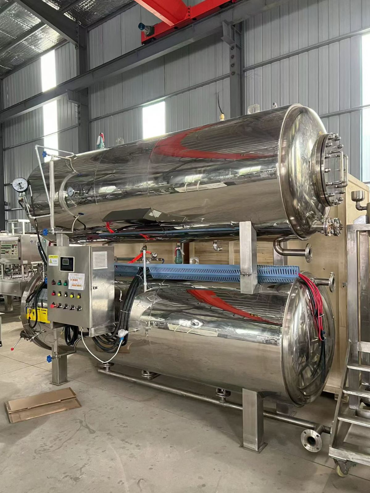 转让二手二双层杀菌锅 一套容积2.59立方水浴式全自动双层杀菌锅