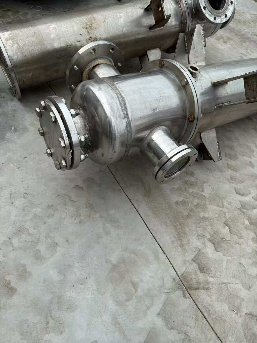 转让二手列管冷凝器 两台6平方全不锈钢列管式冷凝器