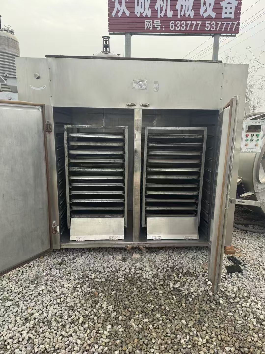 转让二手热风烘箱 一台两门两车48盘电气两用热风循环烘箱