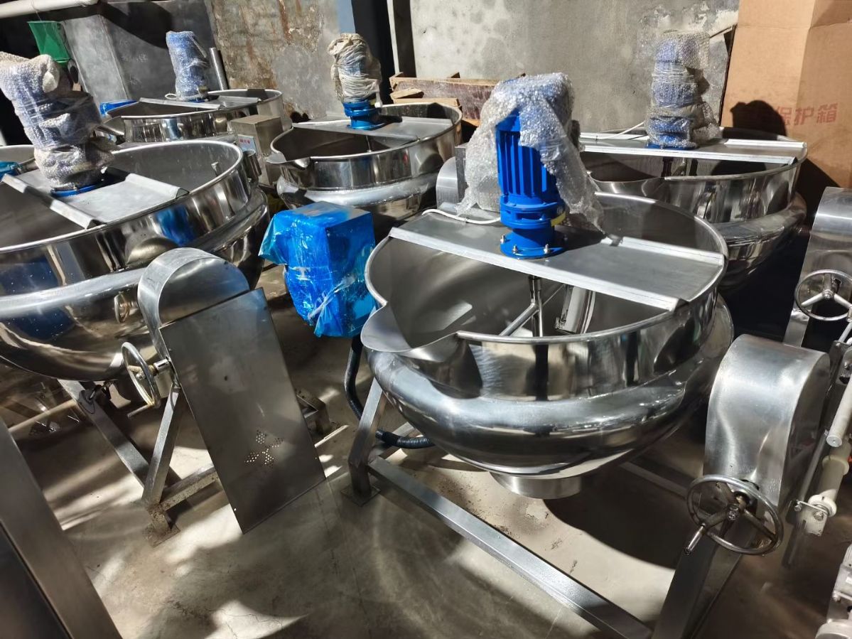 转让二手电加热夹层锅 容积200升-600升可倾斜搅拌电加热夹层锅