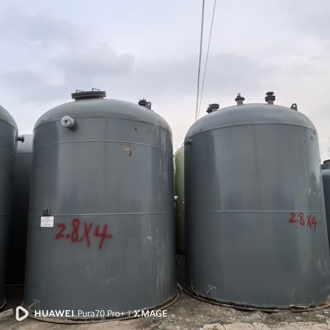 转让二手立式衬塑钢罐 容积12立方-25立方内衬塑外碳钢立式储罐