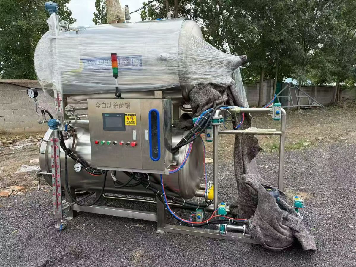 转让二手双层杀菌锅 一套容积0.88立方电加热全自动双层杀菌锅