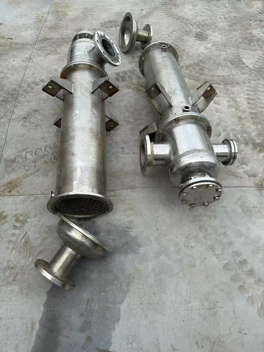 转让二手列管冷凝器 两台6平方全不锈钢列管式冷凝器