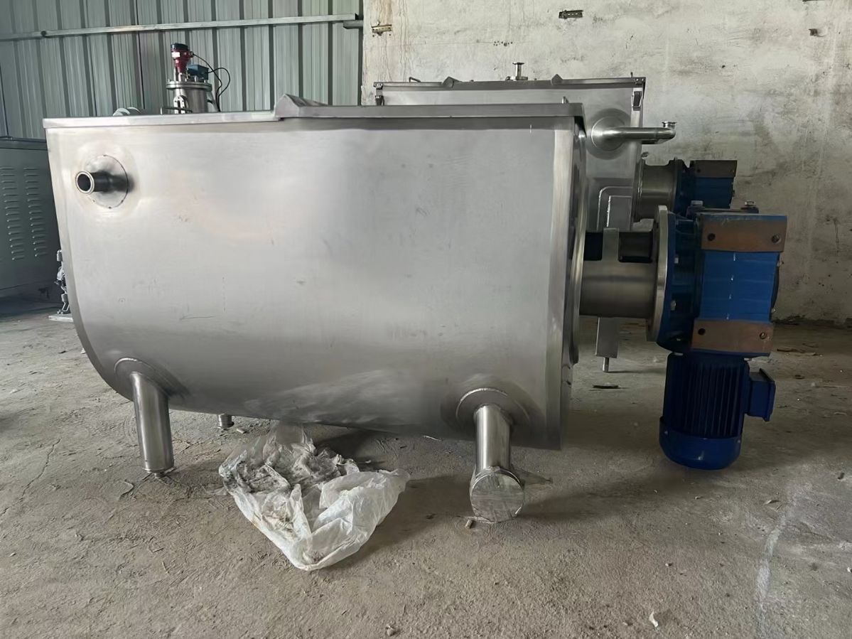 轉(zhuǎn)讓二手螺帶混合機(jī) 容積400L-500L內(nèi)外拋光雙層螺帶混合機(jī)