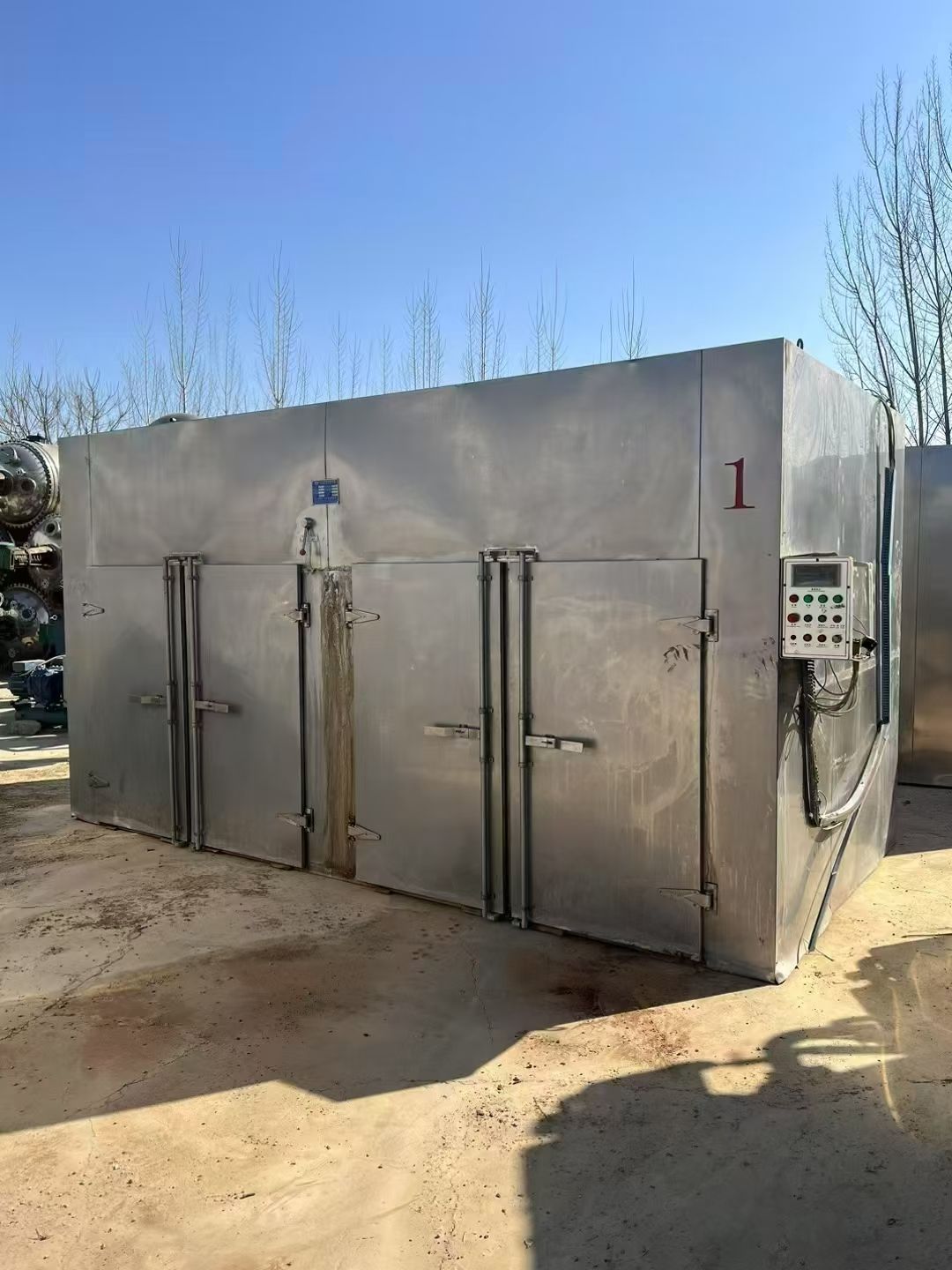 转让二手热风烘箱 八台四门八车192盘蒸汽加热热风循环烘箱