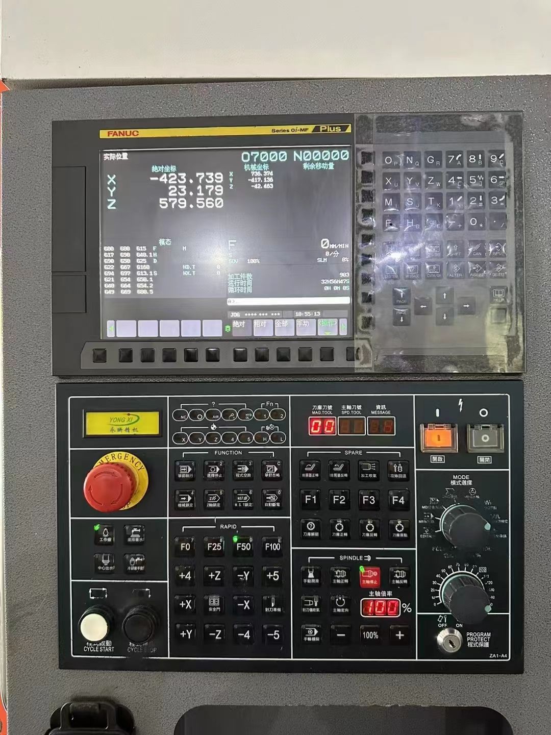 永晰精機L1580，兩線一硬，發(fā)那科MF-PLUS系統(tǒng)，BT50主軸，