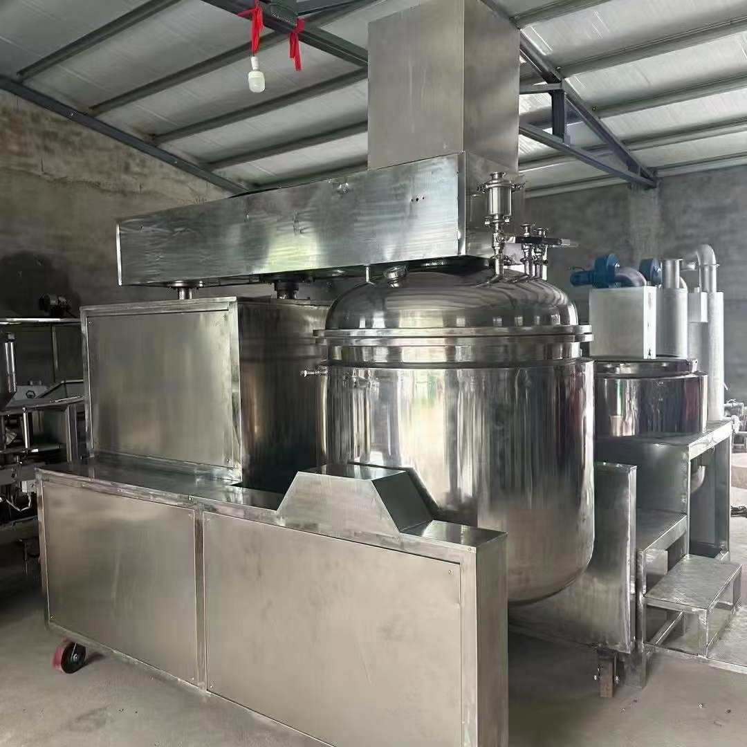轉(zhuǎn)讓二手真空乳化機(jī) 一套容積500L含水鍋油鍋均質(zhì)乳化機(jī)
