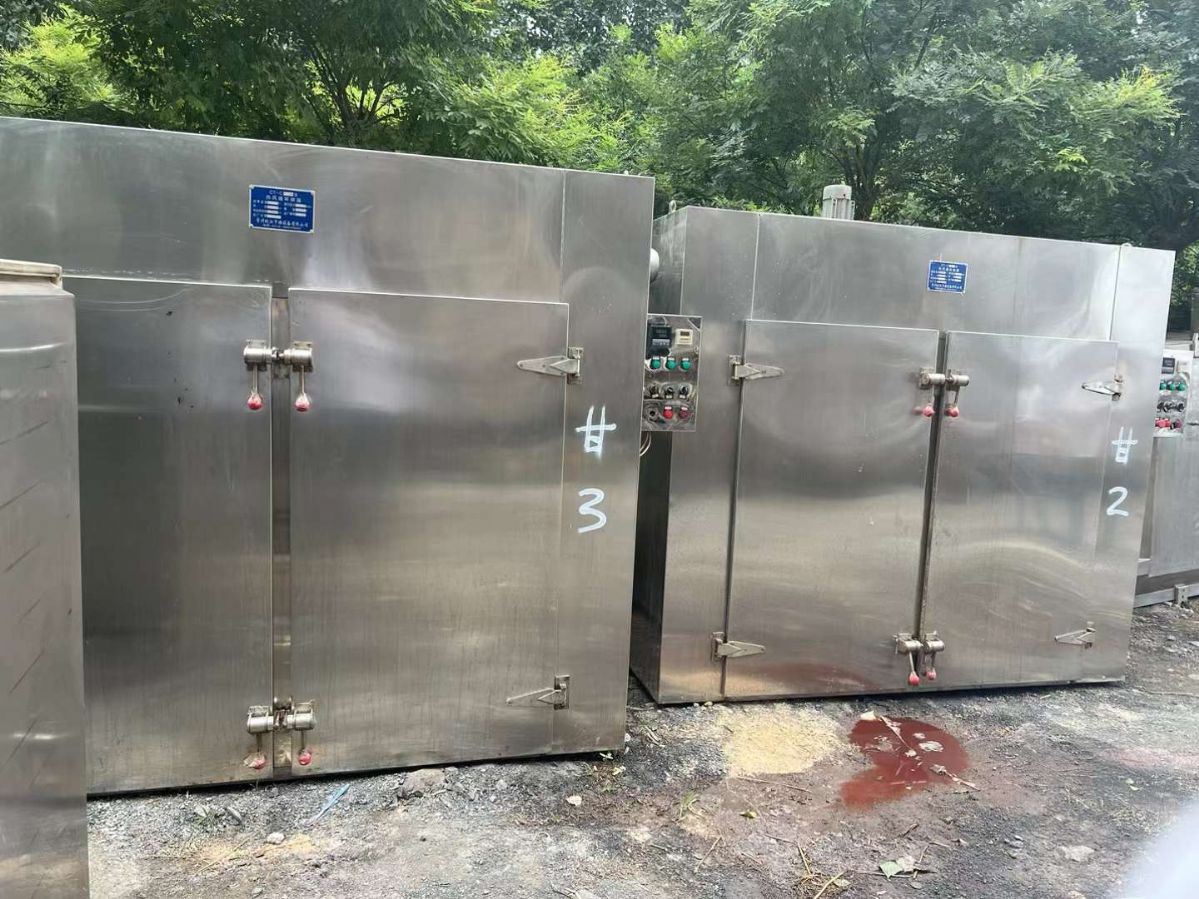 转让二手热风烘箱 三台两门四车电汽两用热风循环烘箱