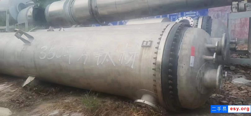 轉讓二手列管冷凝器 兩臺350平方鈦材冷凝器