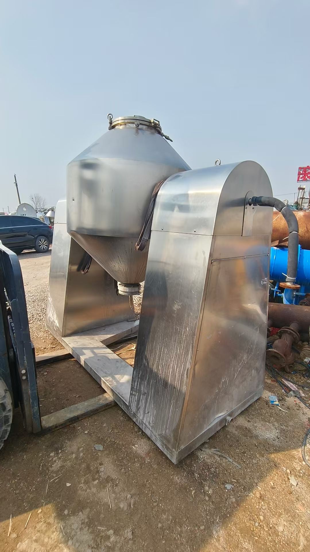 轉(zhuǎn)讓二手雙錐干燥機(jī) 一臺(tái)容積500L不銹鋼真空回轉(zhuǎn)雙錐干燥機(jī)