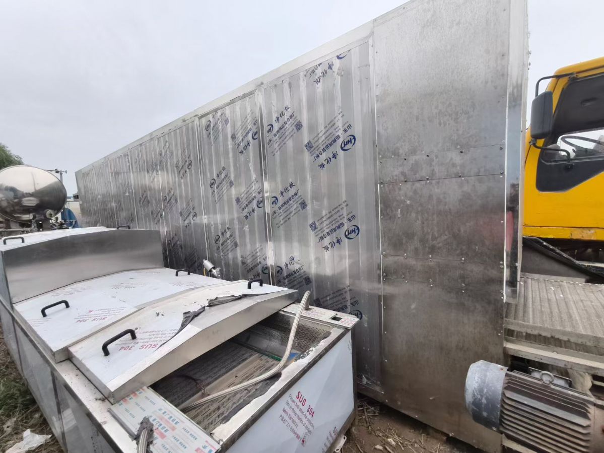 转让二手网带烘干机 一套10米5层带宽1米蒸汽加热网带烘干机