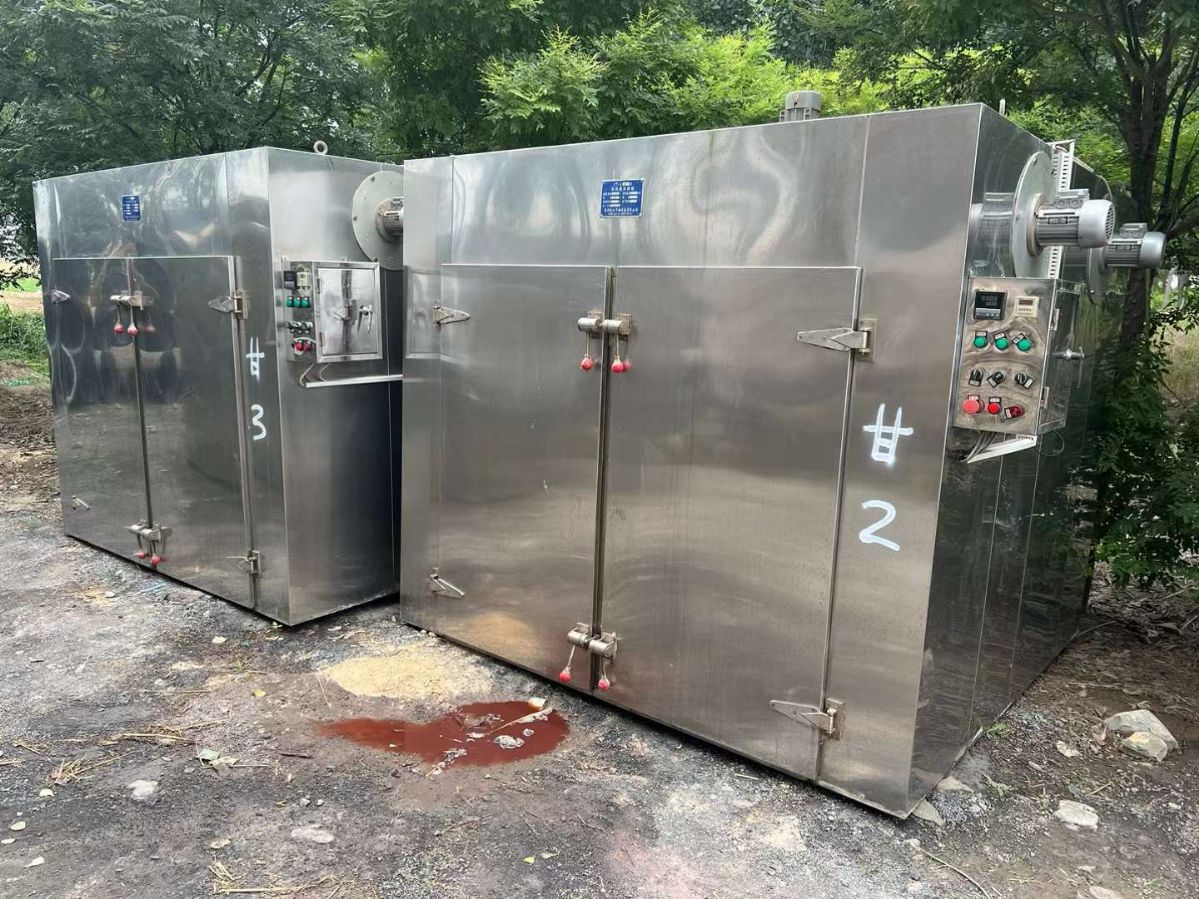 转让二手热风烘箱 三台两门四车电汽两用热风循环烘箱