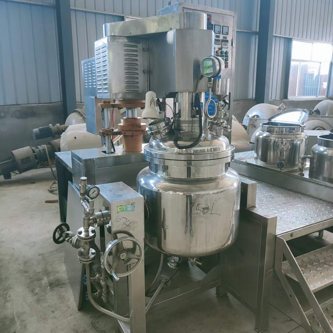 轉(zhuǎn)讓二手真空乳化機 一套容積75L真空均質(zhì)乳化機