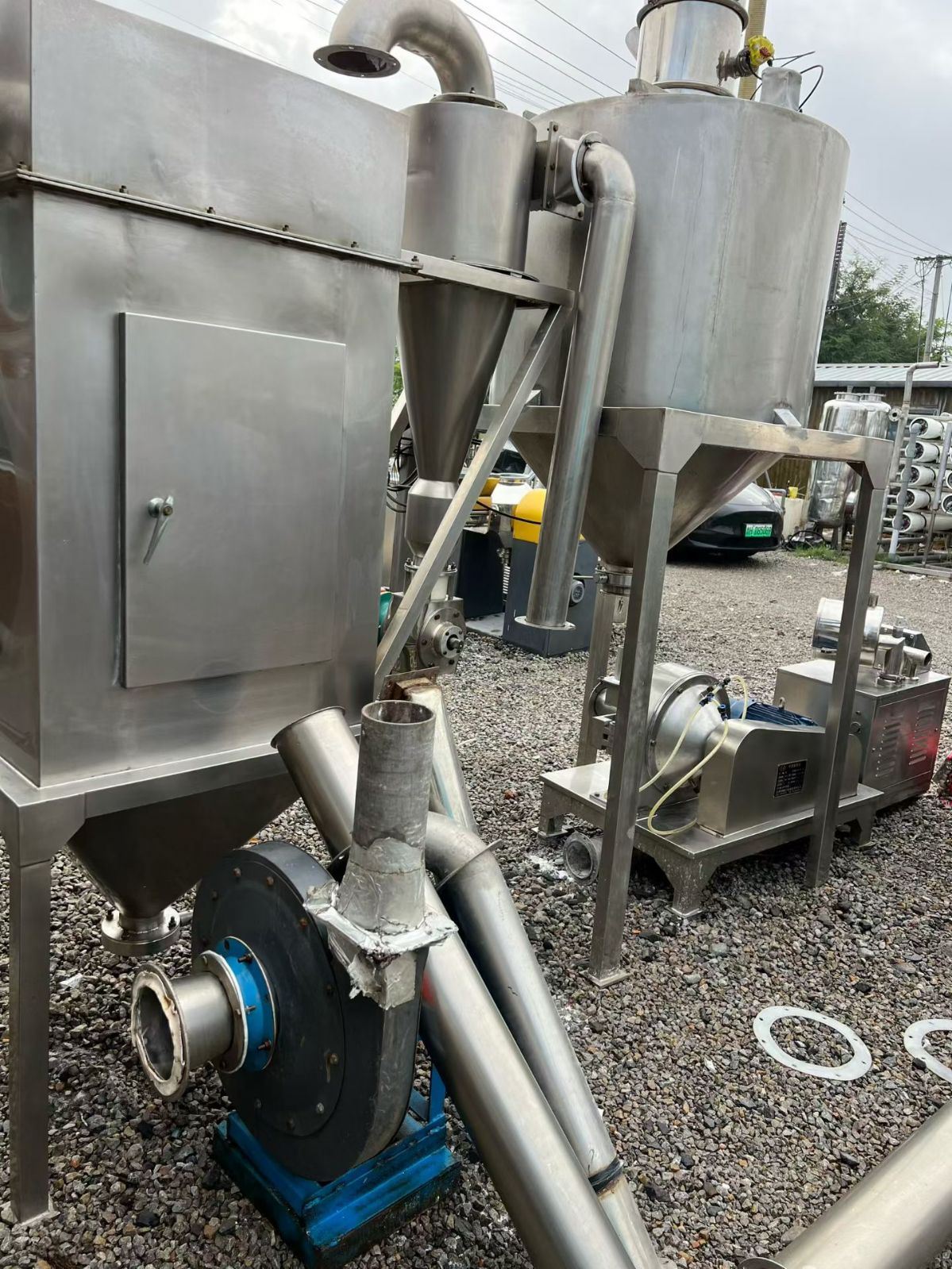 转让二手粉碎机组 一套30型中草药带除尘粉碎机租