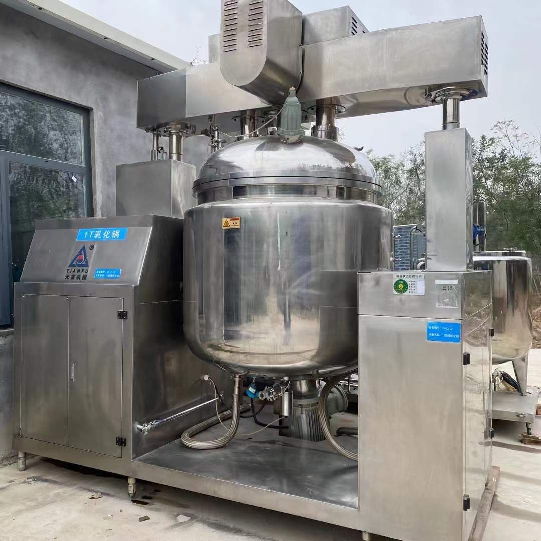 轉(zhuǎn)讓二手真空乳化機(jī) 一套容積1000L帶均質(zhì)真空乳化機(jī)