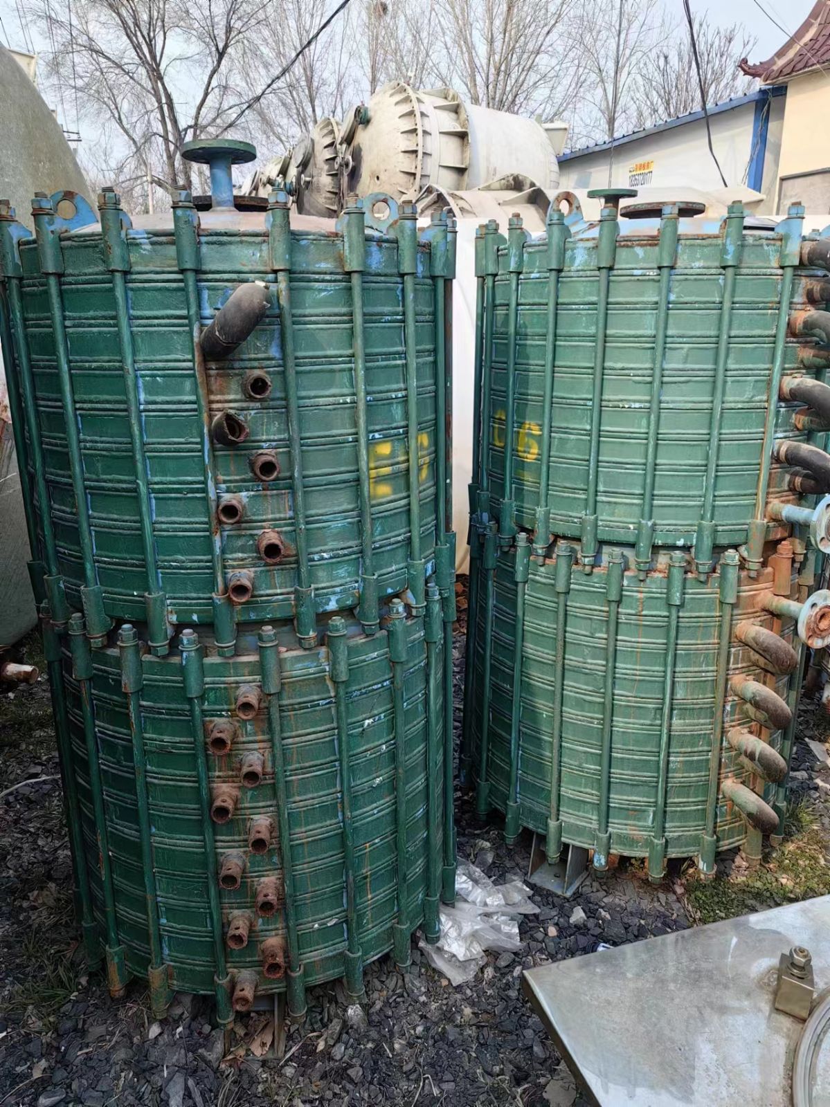 轉讓二手搪瓷冷凝器 10平方-18平方搪瓷片式冷凝器