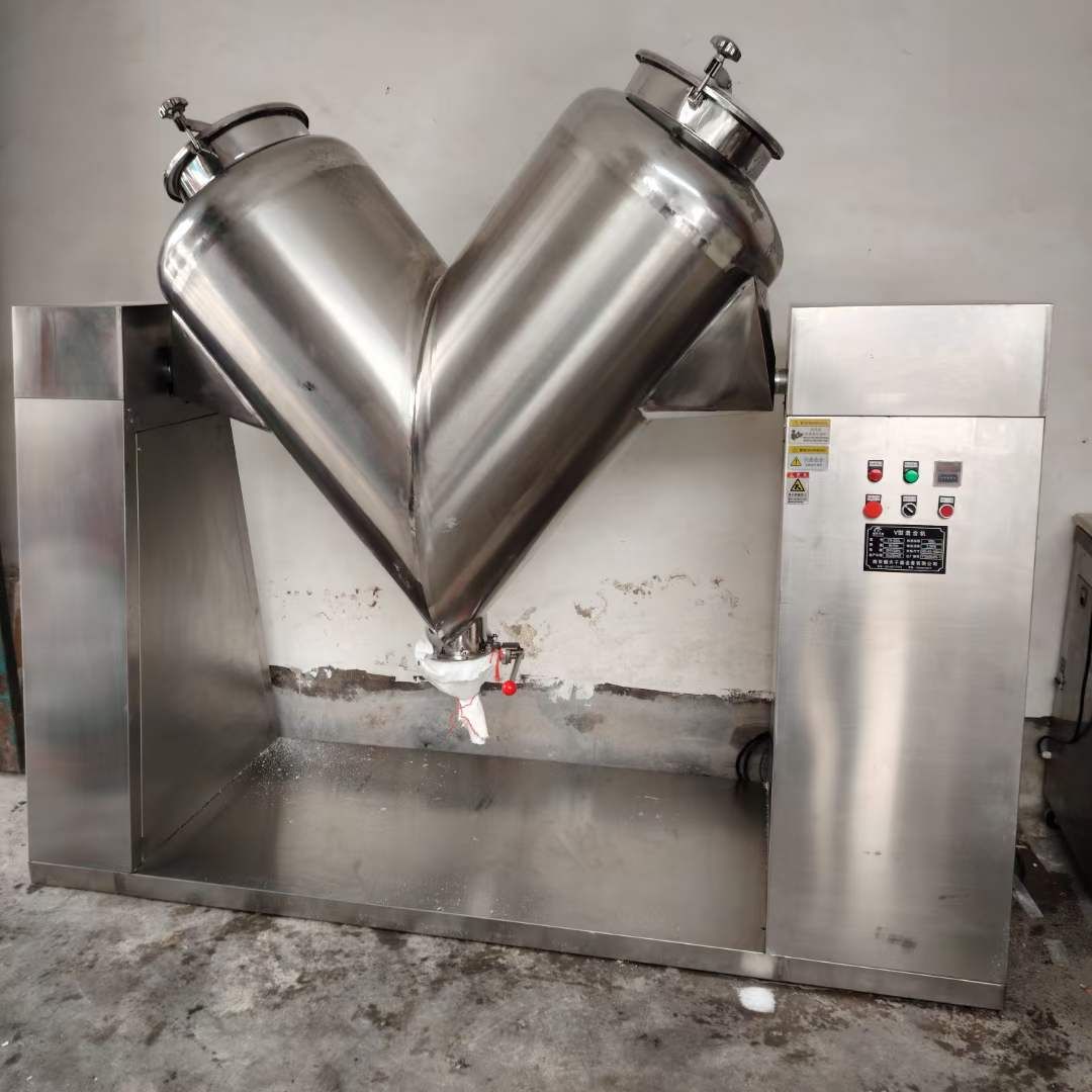 轉(zhuǎn)讓二手V型混合機(jī) 一臺(tái)容積500L全不銹鋼高效V型混合機(jī)