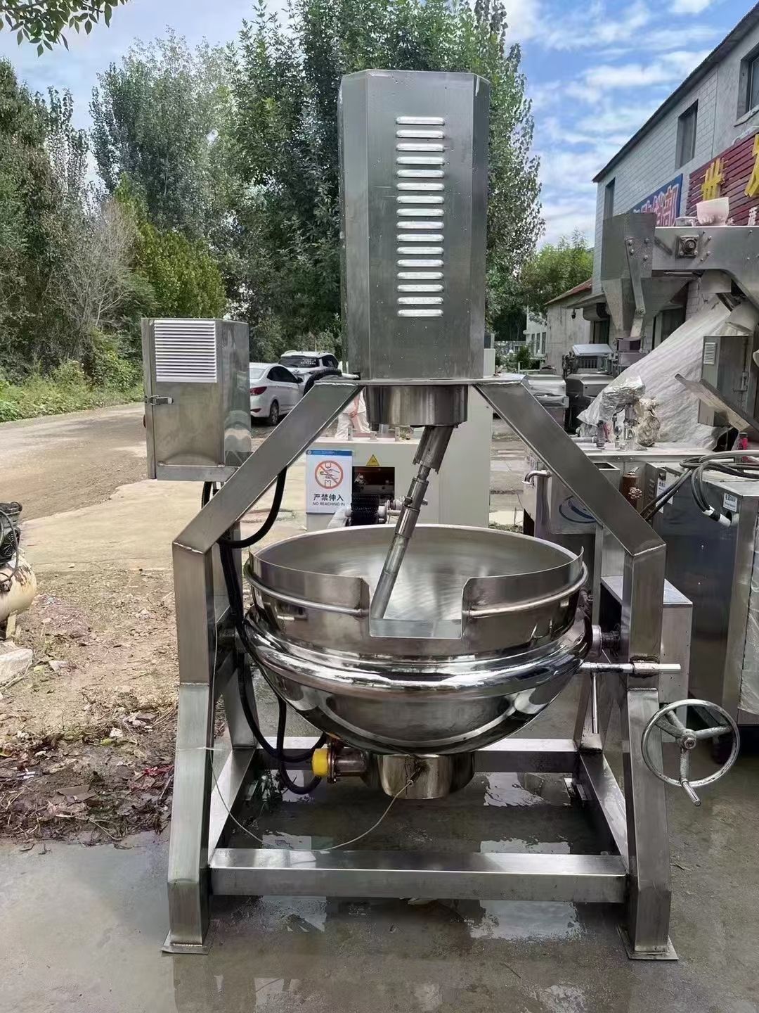 轉讓二手行星炒鍋 一臺容積200L電加熱半自動行星炒鍋