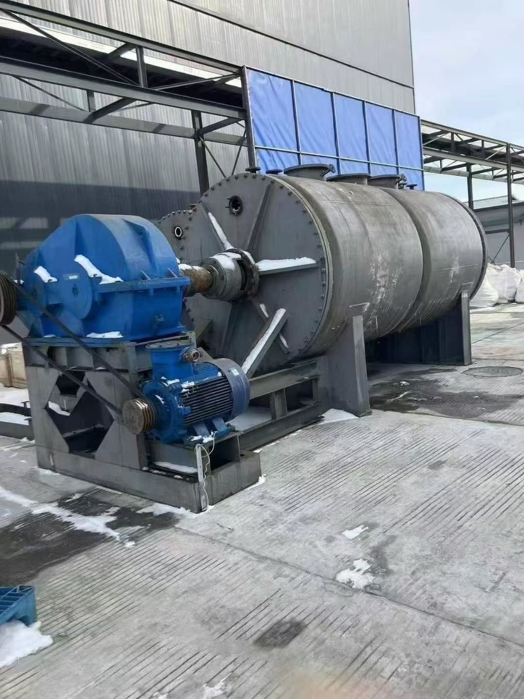 转让二手耙式干燥机 两台容积10立方全碳钢材质真空耙式干燥机