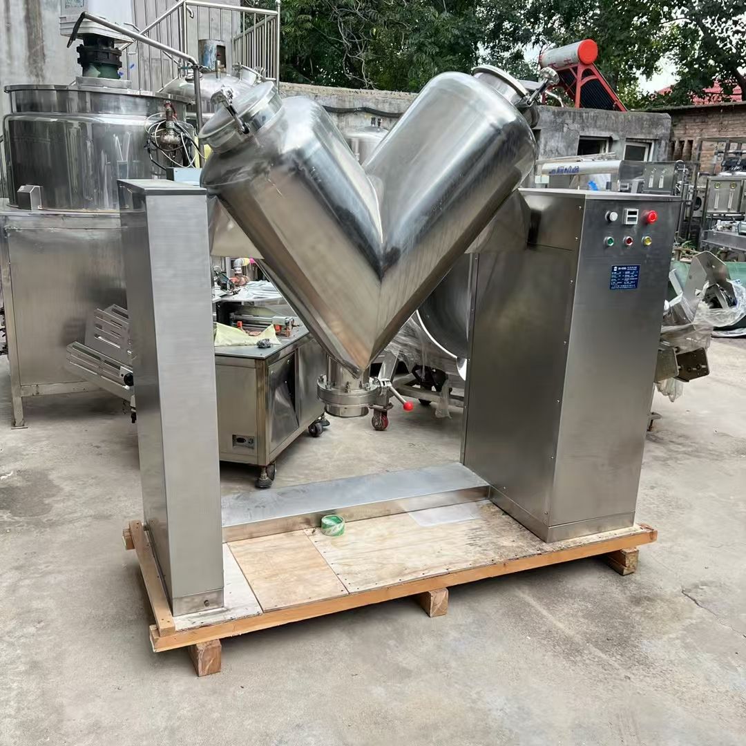 轉(zhuǎn)讓二手V型混合機(jī) 三臺(tái)容積200L全不銹鋼高效V型混合機(jī)